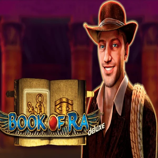 Book of Ra Deluxe logo by Novomatic at Luckera Casino