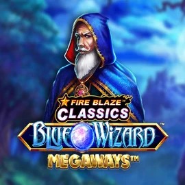 Fire Blaze Blue Wizard Megaways logo by Rarestone Gaming Luckera Casino